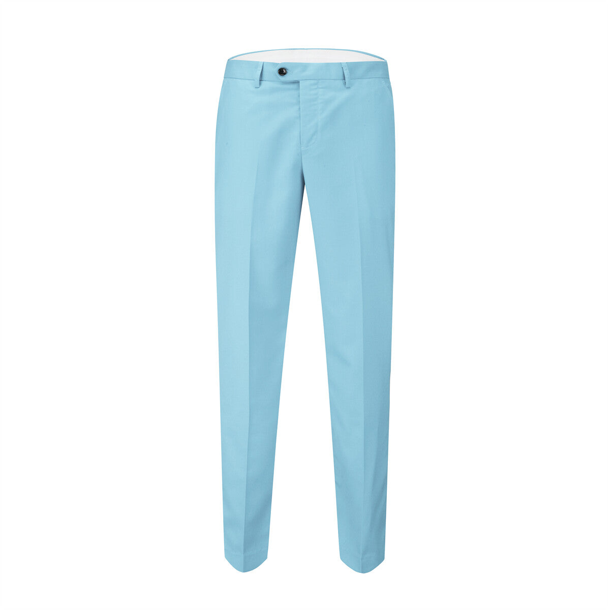 3-piece Fashionable One-Button Colorblock Suit Light Blue