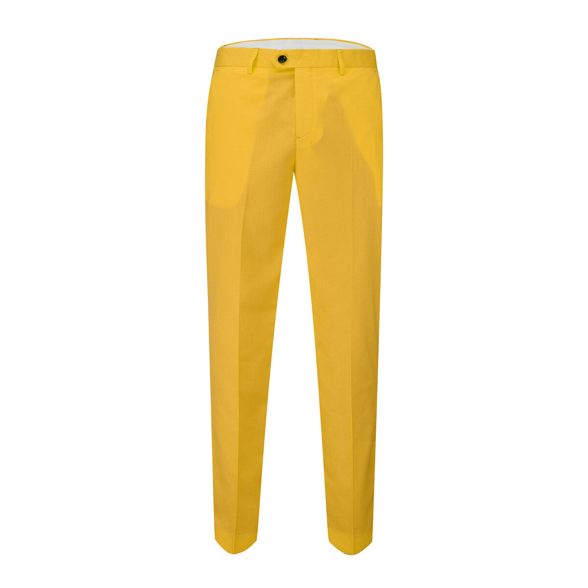 3-piece Fashionable One-Button Colorblock Suit Yellow