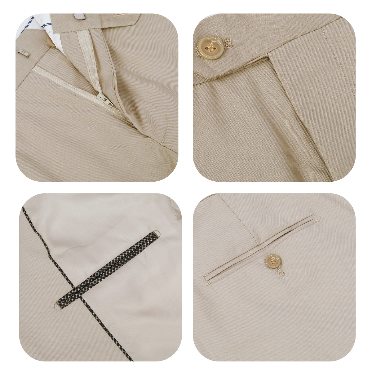 2-Piece Slim Fit Simple Designed Beige Suit