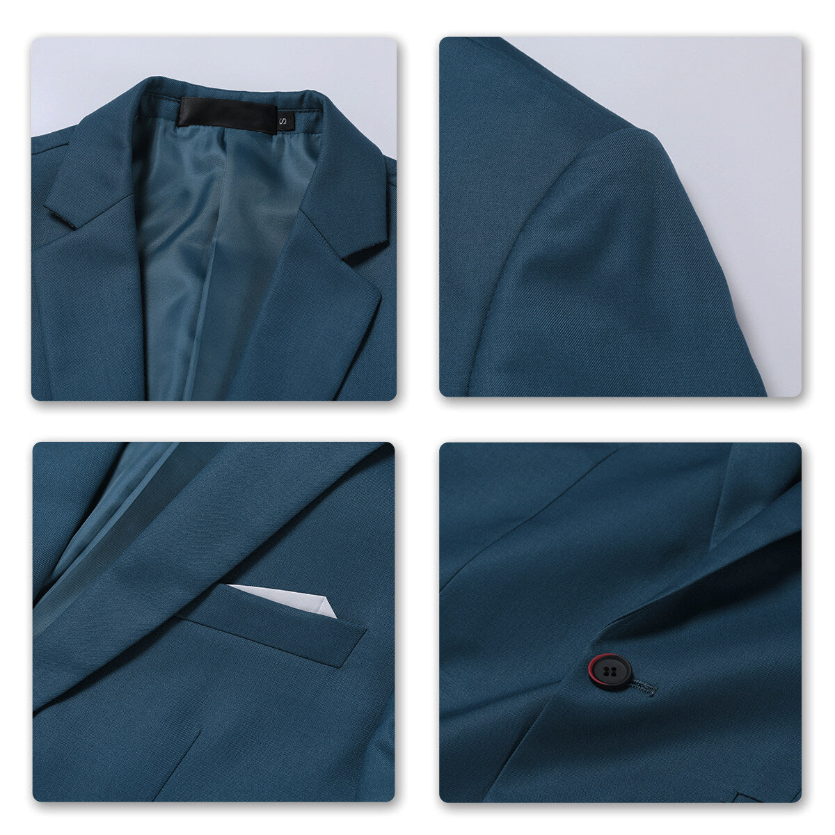 Slim Fit Sea Blue Wedding Formal 3-Piece Suit