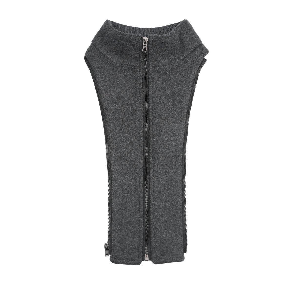 Men’s Solid Color Thick Double-Layer Collar Casual Overcoat Gray