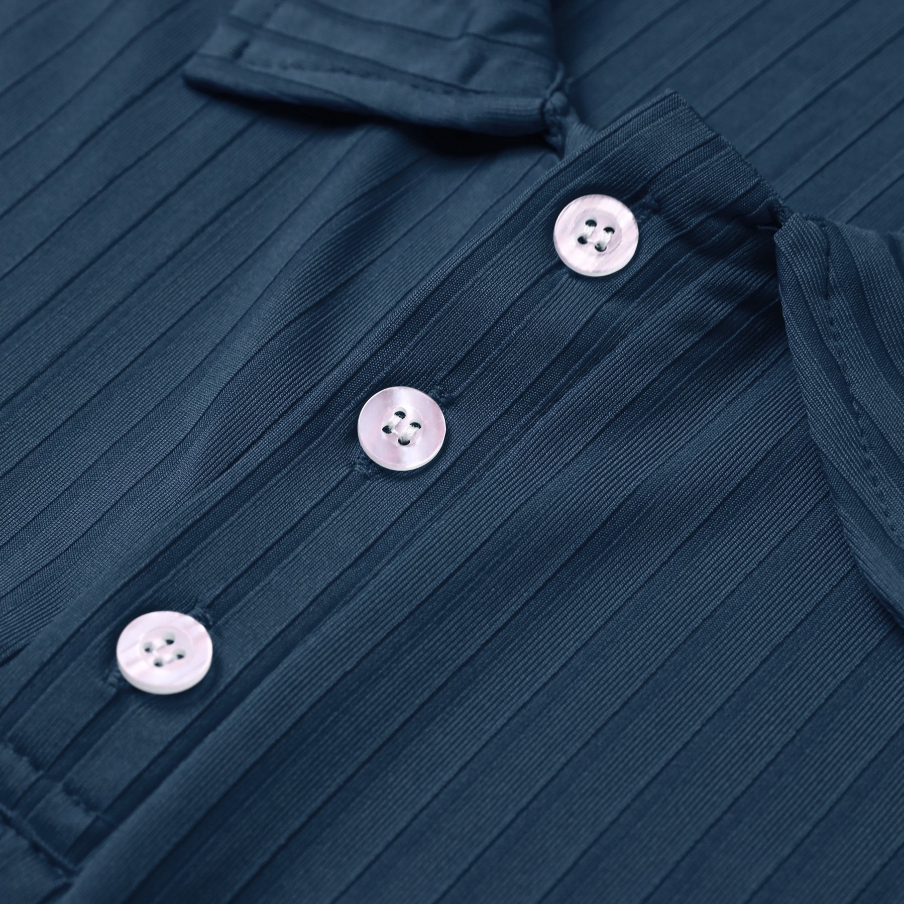 Herren Poloshirt mit Streifenmuster, kurzärmelig, Marineblau