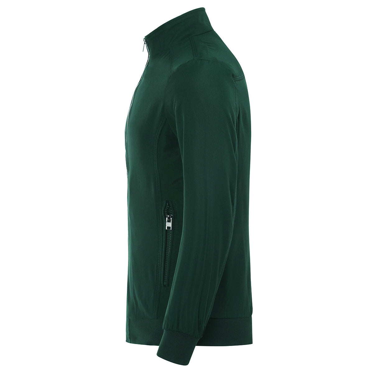 Mens Solid Stand Collar Jacket Green