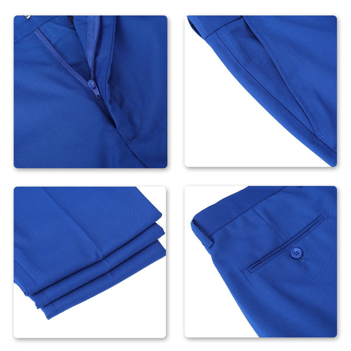 Mens 3 Piece Dress Suit Formal Casual Tux Vest Trousers Blue