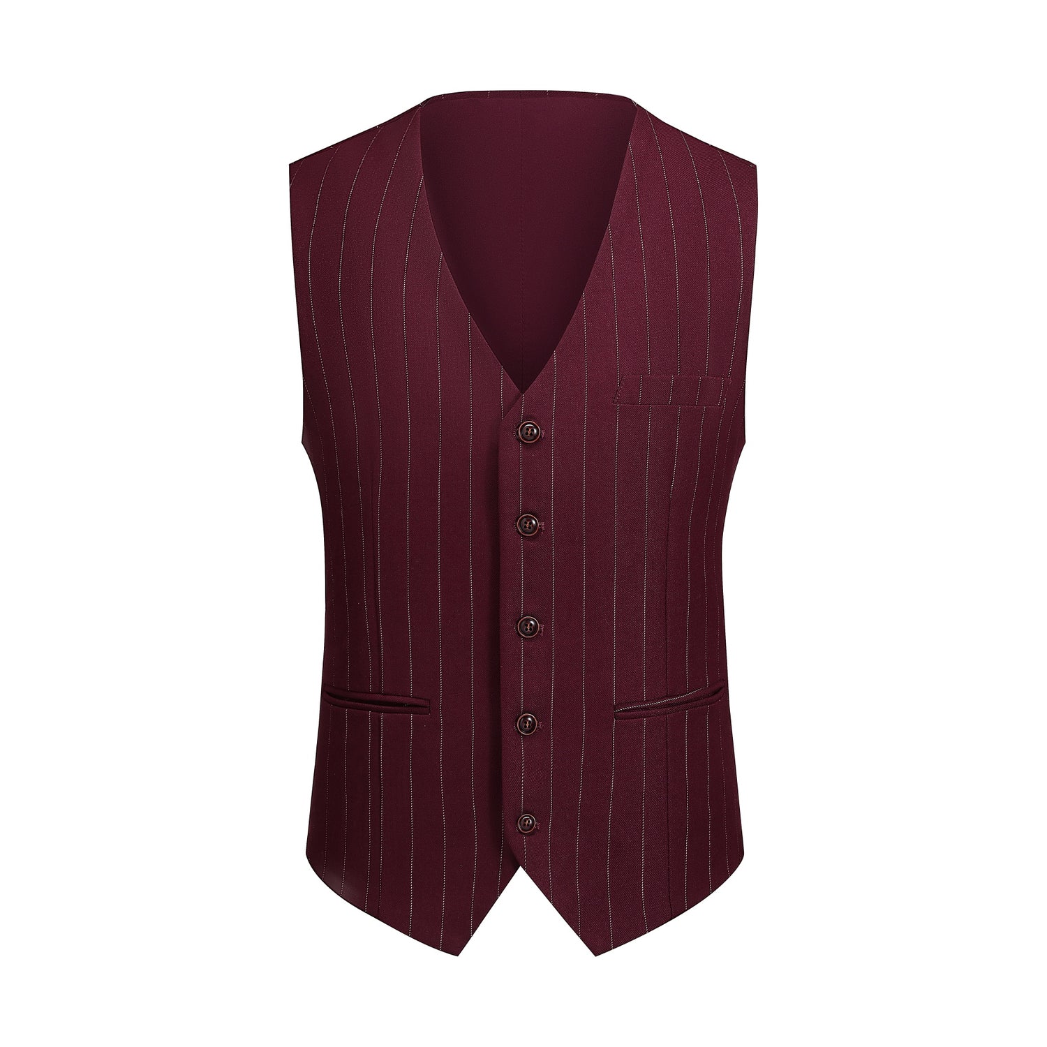 3-Piece Red Suit Stripe Design Suit
