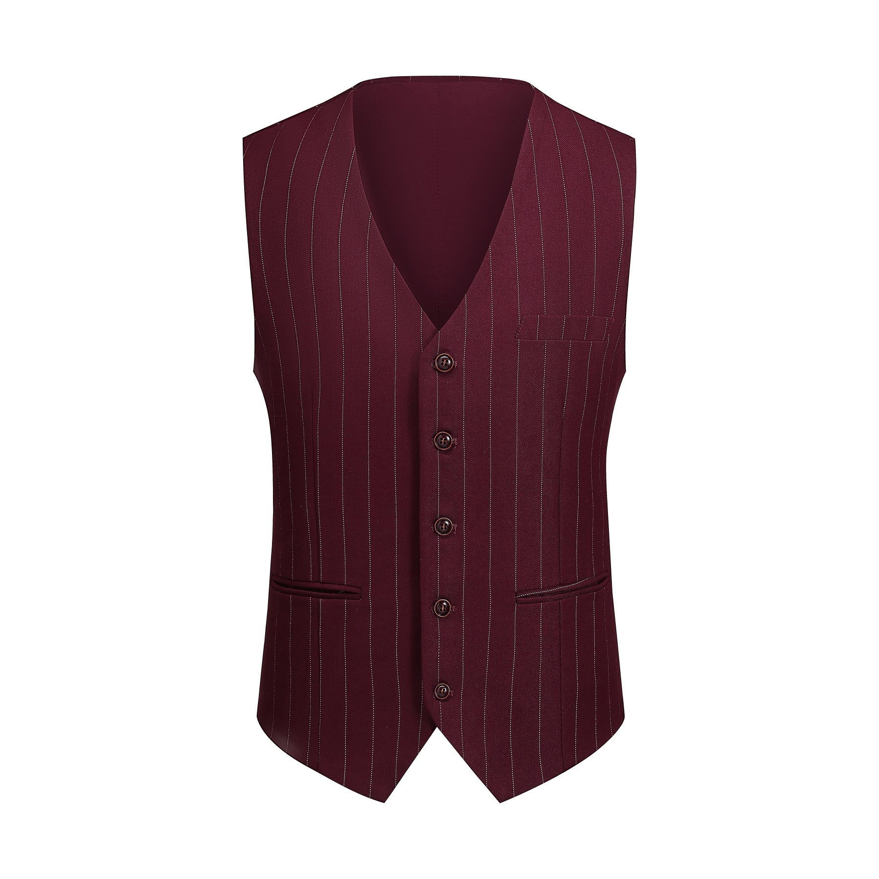 3-Piece Red Suit Stripe Design Suit