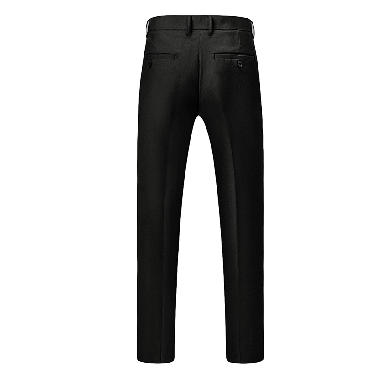 3-Piece Slim Fit Solid Black Smart Wedding Formal Suit