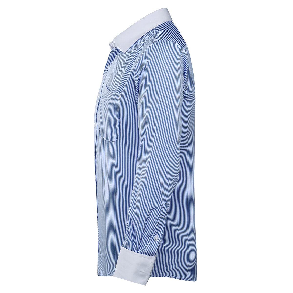 Herrenhemd Slim Fit Button-Down-Streifen Karohemd Blau