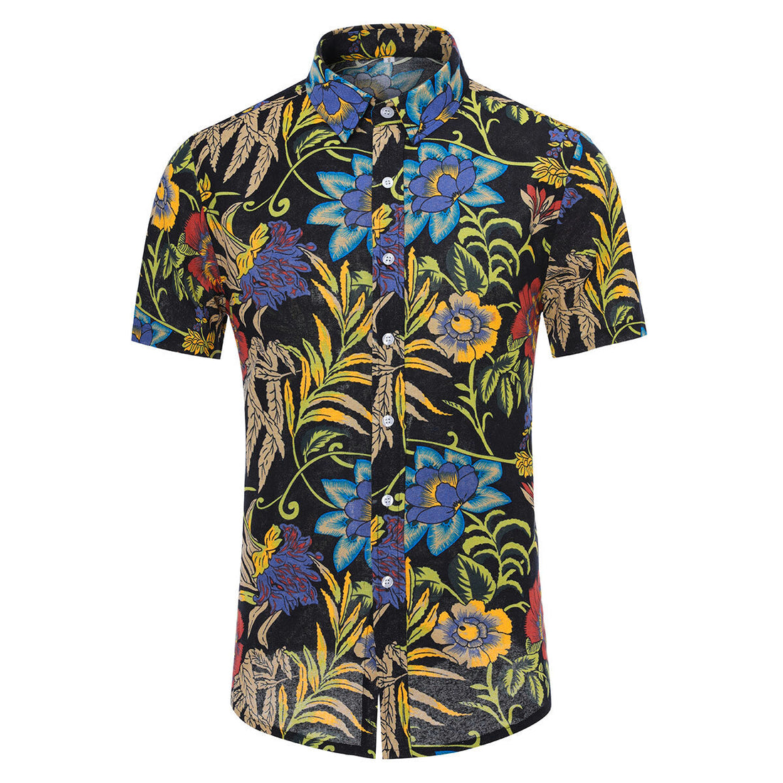 Tropical Floral Print Hawaiian Style 2-Piece Summer Suit