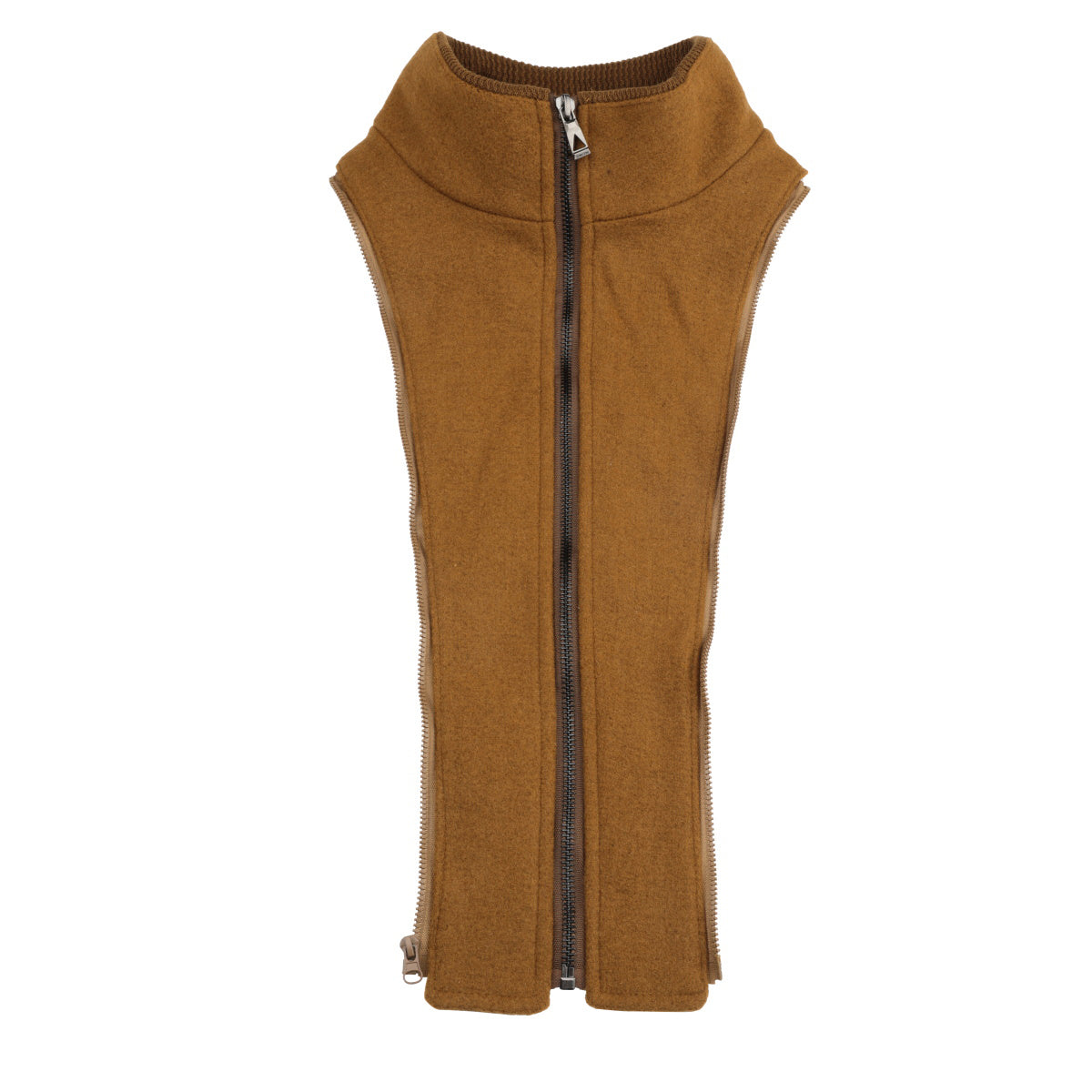 Men’s Solid Color Thick Double-Layer Collar Casual Overcoat Bronze