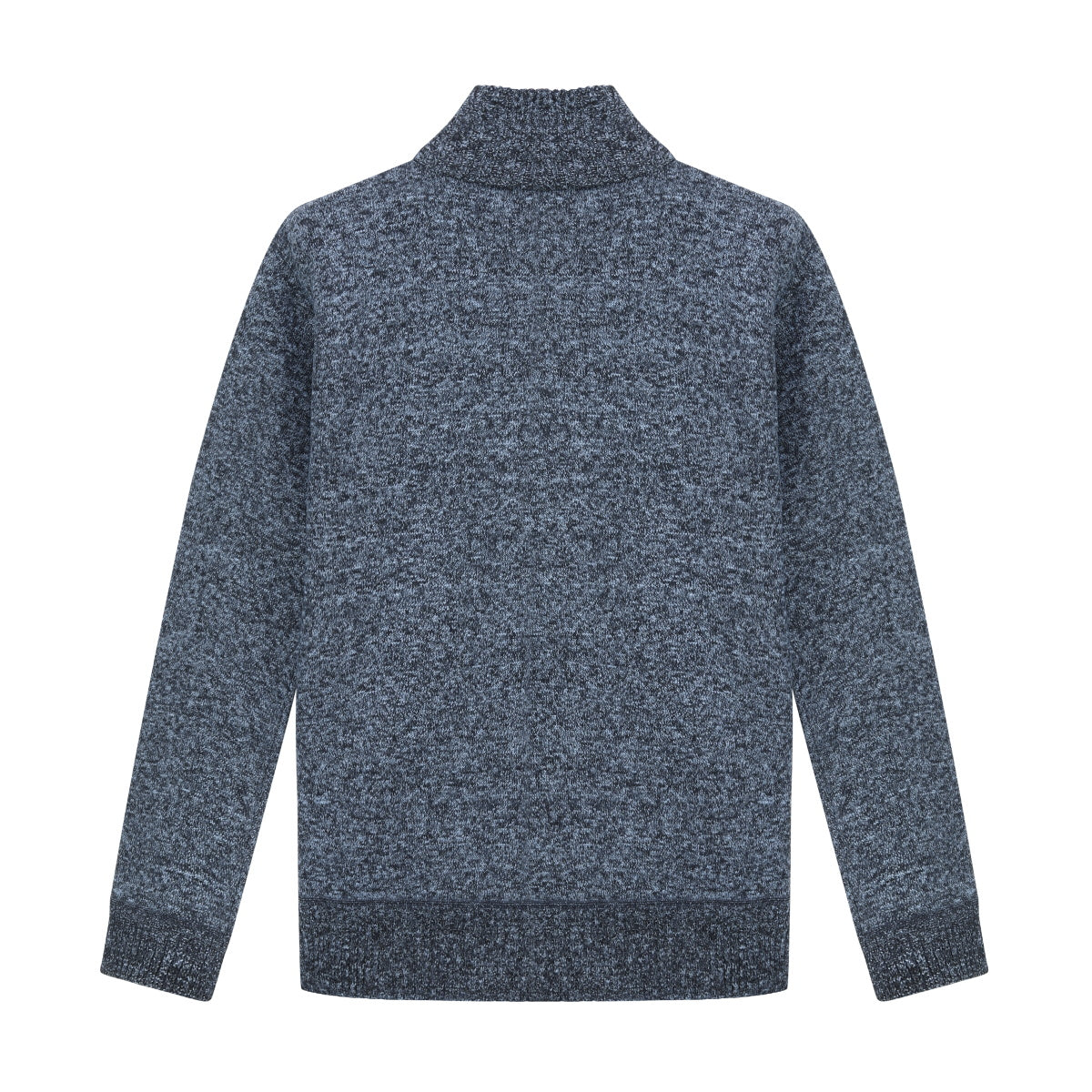 Mens Solid Color Stand Collar Long Sleeve Cardigan Blue
