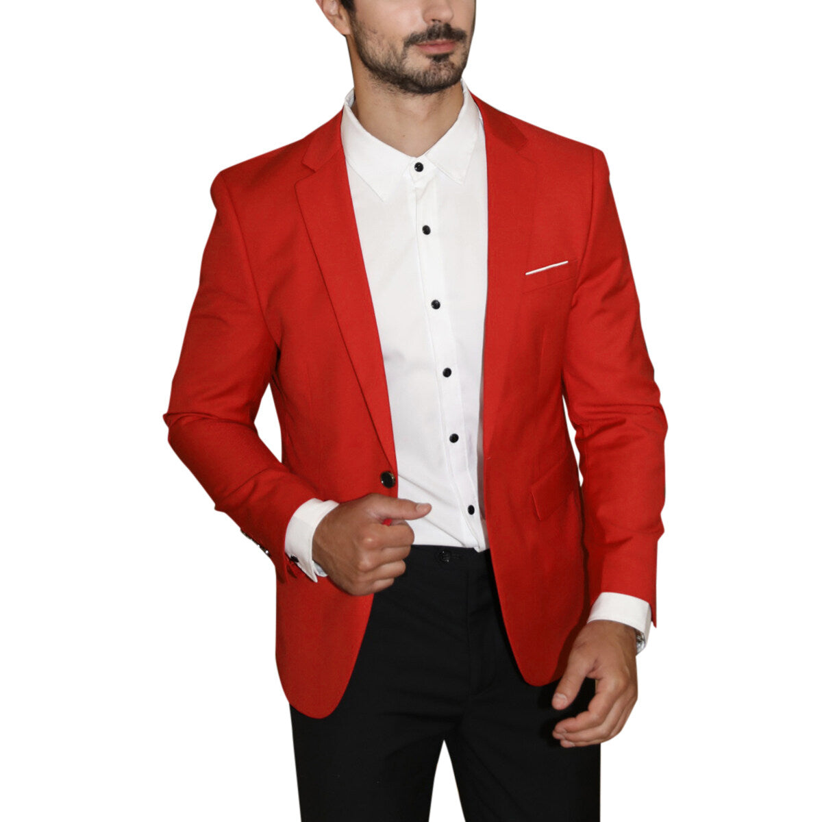 3-Piece Slim Fit One Button Fashion Red Suit