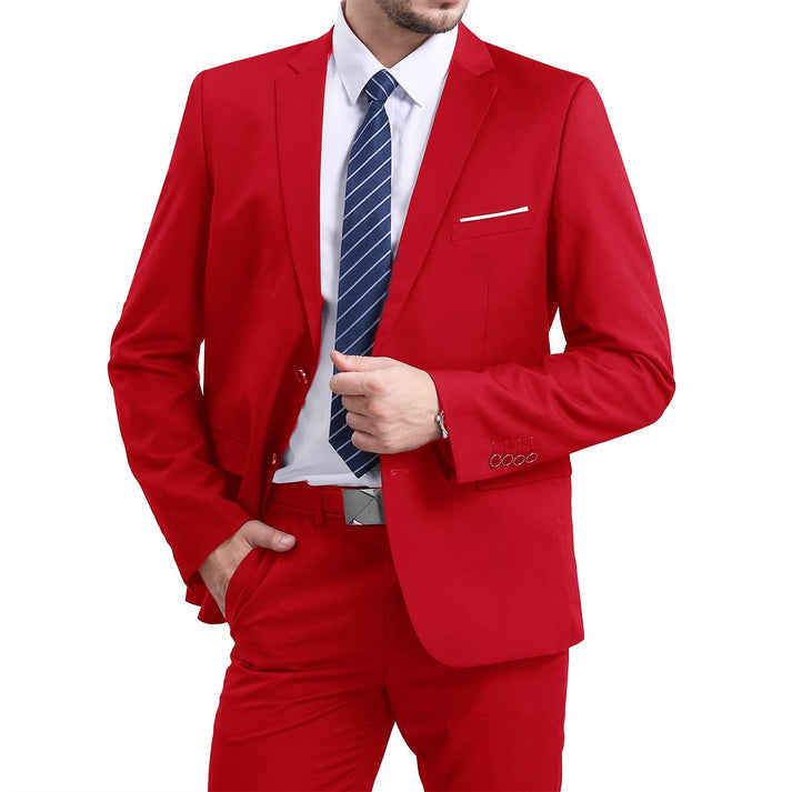 Classic Red Blazer Two Buttons Blazer
