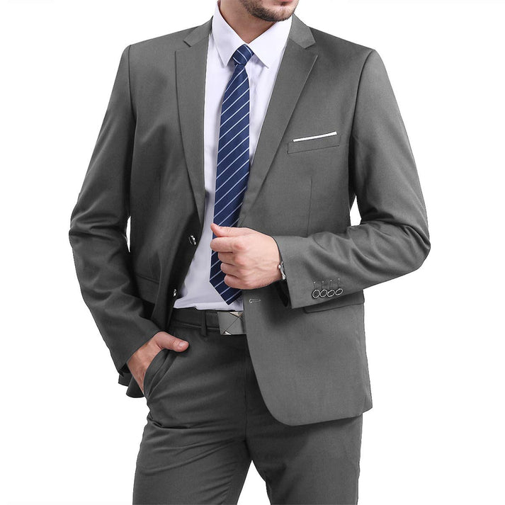 Classic Grey Blazer Two Buttons Blazer