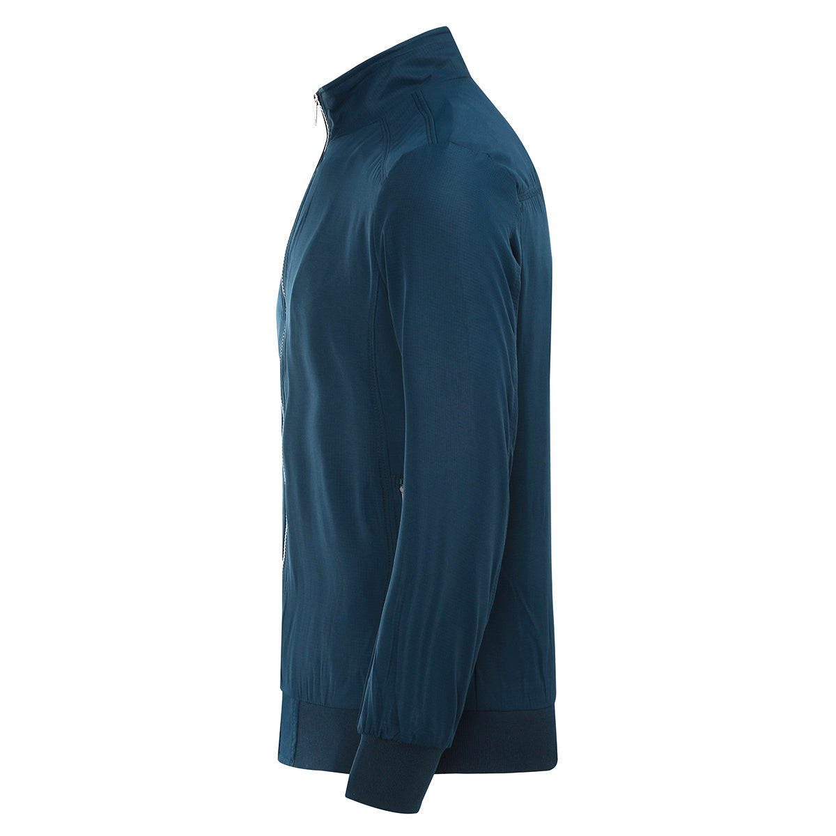 Mens Solid Stand Collar Jacket Blue