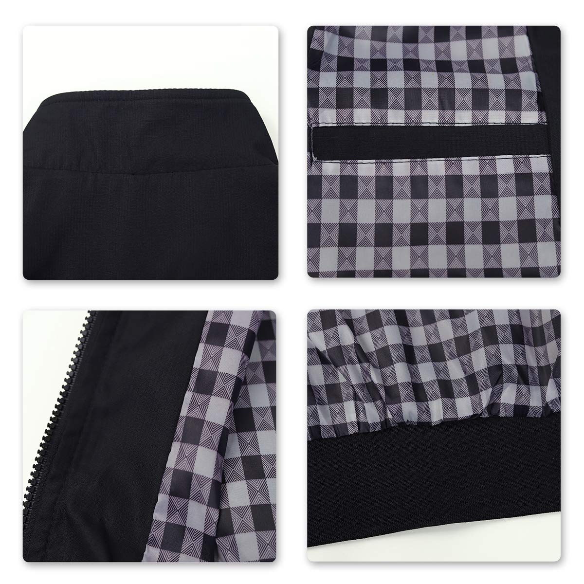 Mens Solid Stand Collar Jacket Black