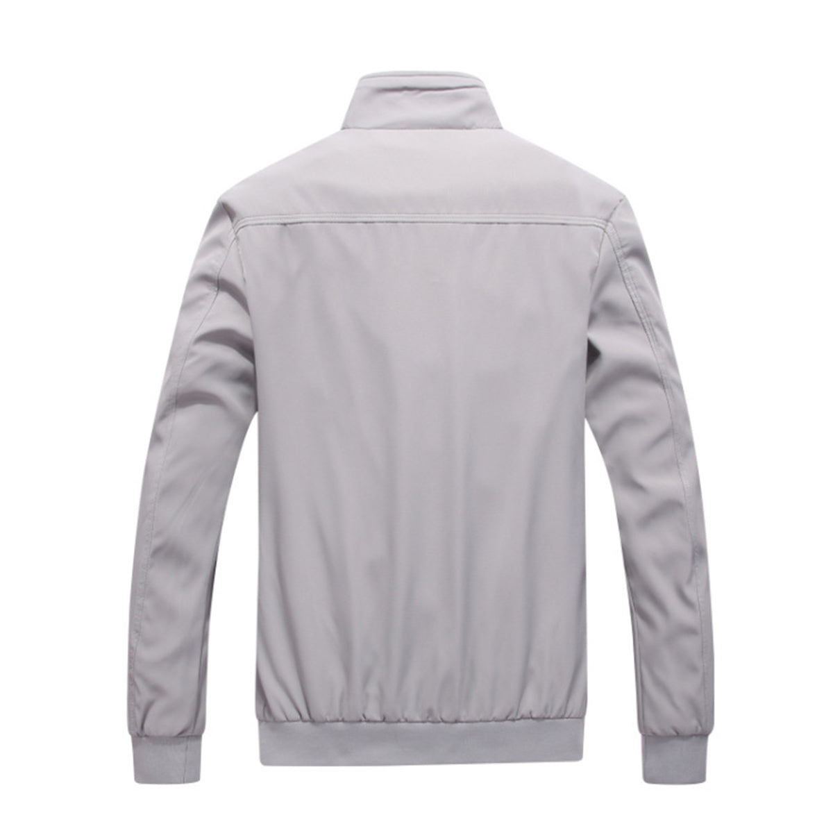 Mens Solid Stand Collar Jacket Grey