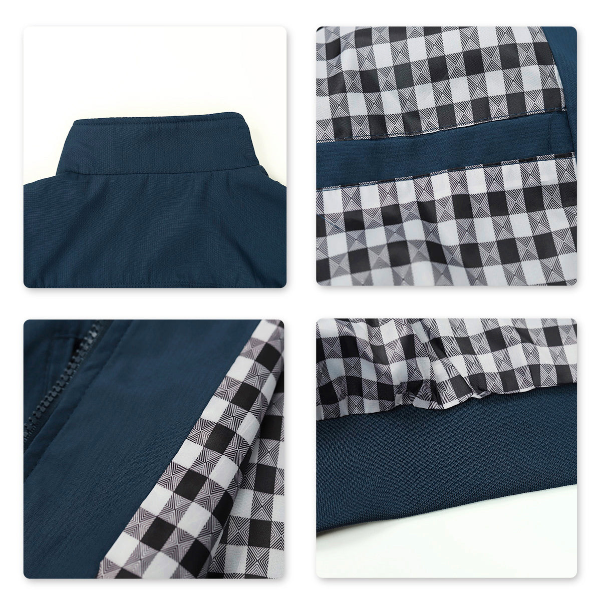 Mens Solid Stand Collar Jacket Blue