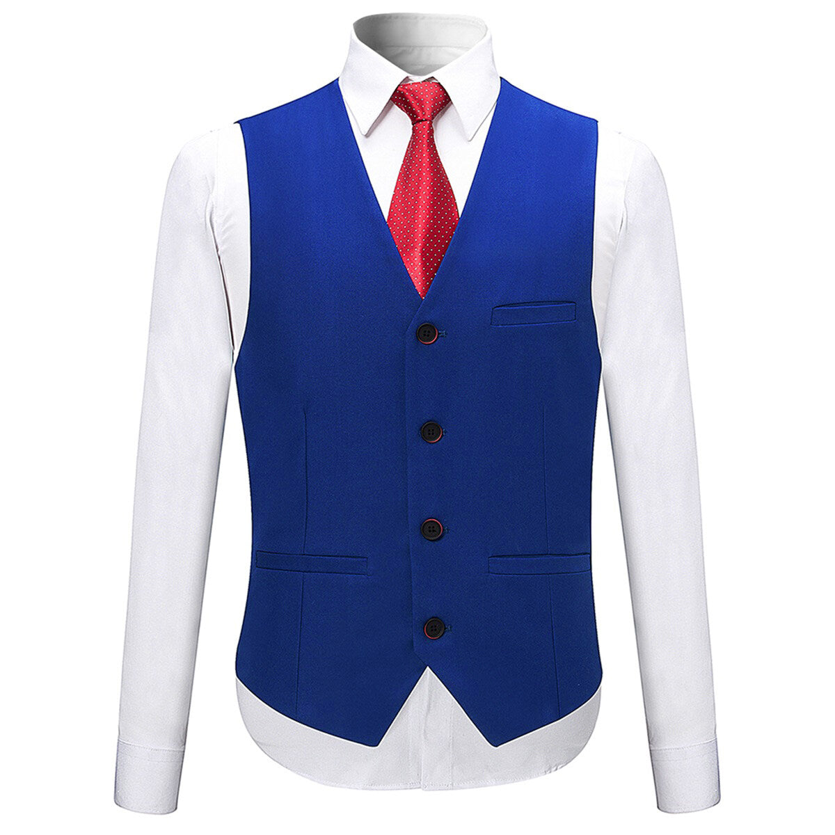 3-Piece Slim Fit Solid Blue Smart Wedding Formal Suit