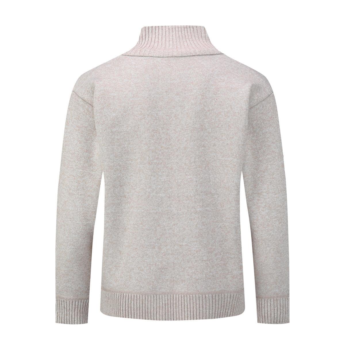 Mens Solid Color Stand Collar Long Sleeve Cardigan Beige