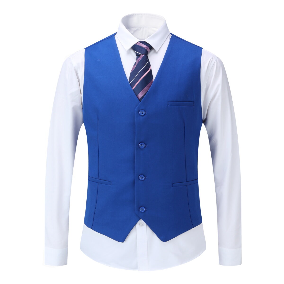 Mens 3 Piece Dress Suit Formal Casual Tux Vest Trousers Blue