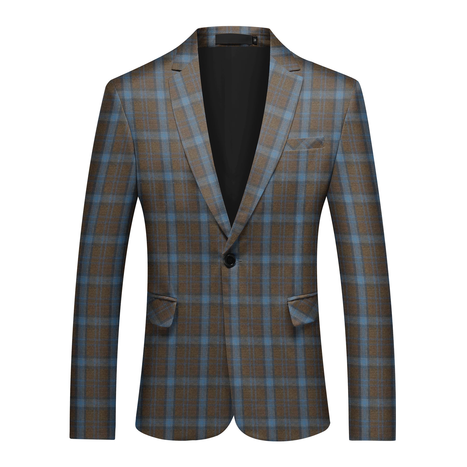 Einreihiger Blazer mit einem Knopf und Karomuster für Herren in Rosa