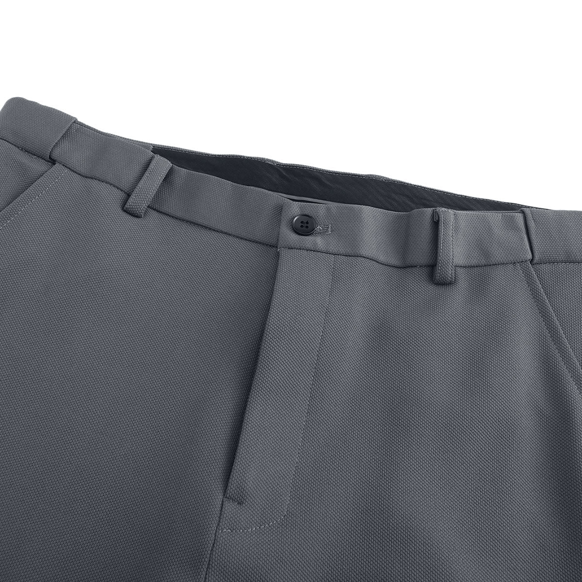 Mens Slim Solid Trousers Dress Pants Dark Grey
