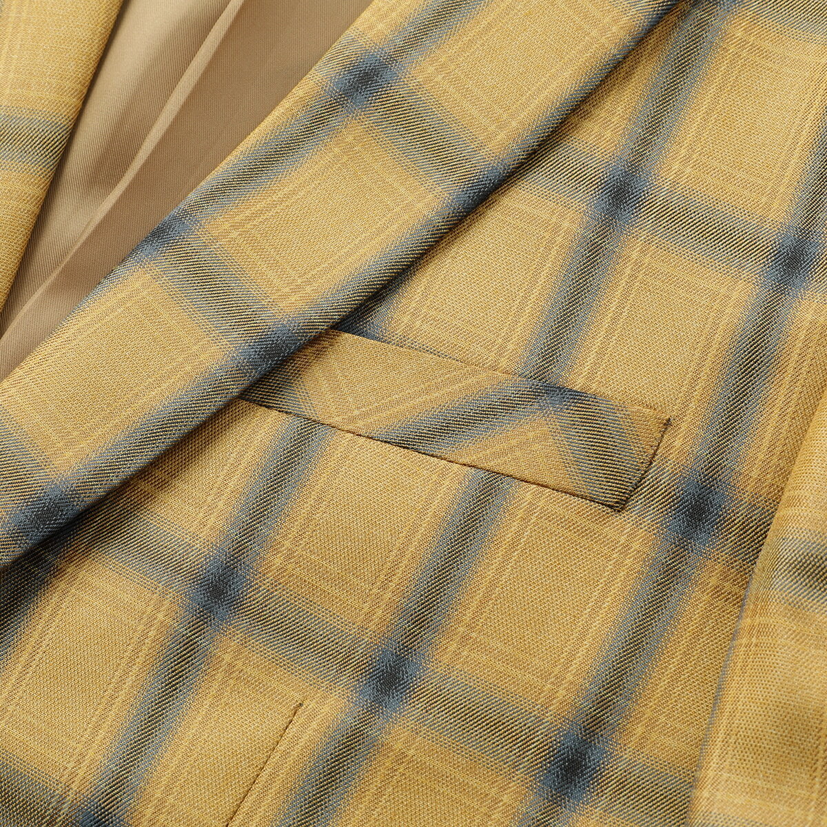 Plaid Stripe Suit Slim Fit 2-Piece Suit Yellow