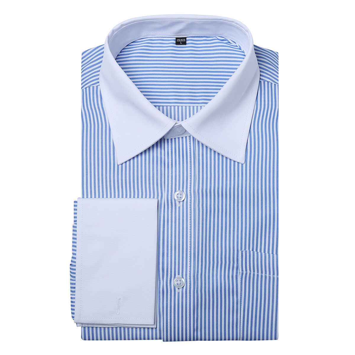 Herrenhemd Slim Fit Button-Down-Streifen Karohemd Blau