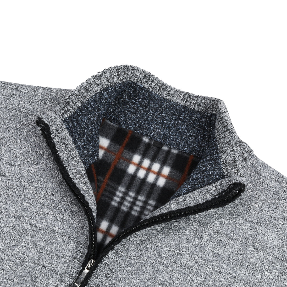 Mens Solid Color Stand Collar Long Sleeve Cardigan Grey