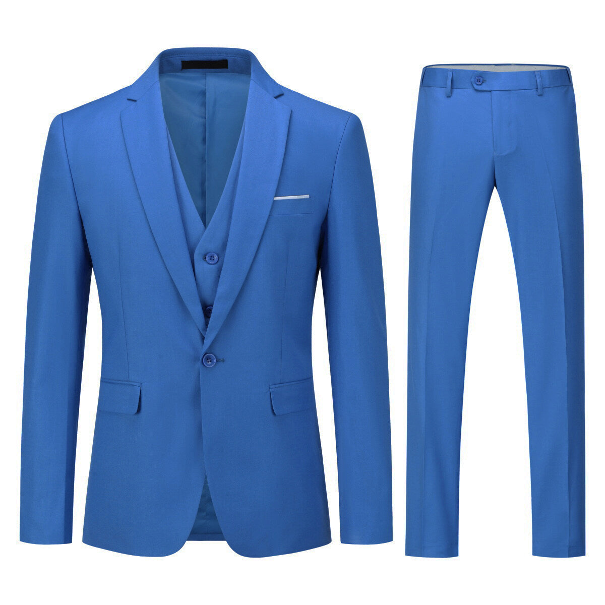 Regatta Blue 3-Piece Slim Fit Classic Suit