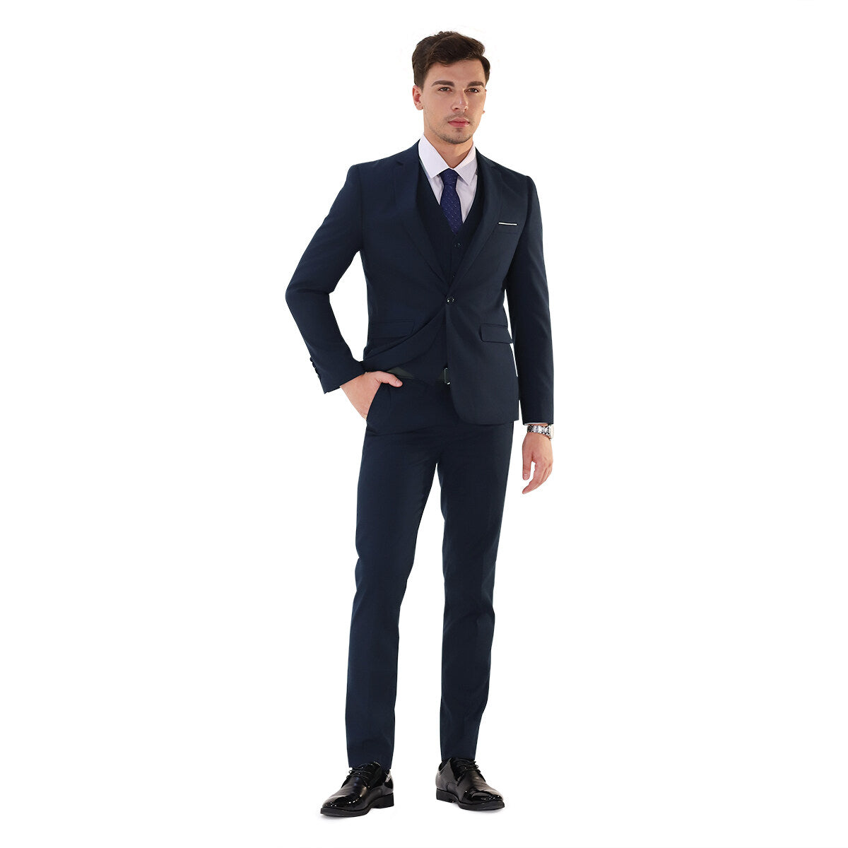 Riviera Blue Slim Fit 3-Piece Suit