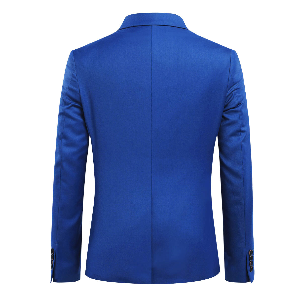 3-Piece Slim Fit Solid Blue Smart Wedding Formal Suit