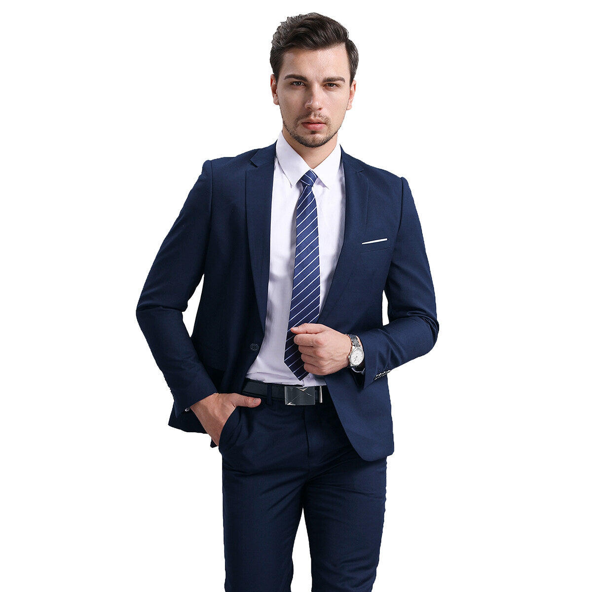 Navy Stylish One Button Casual Blazer