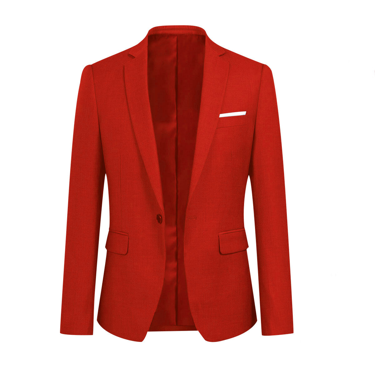 Red Slim Fit 2-Piece Minimalist Suit