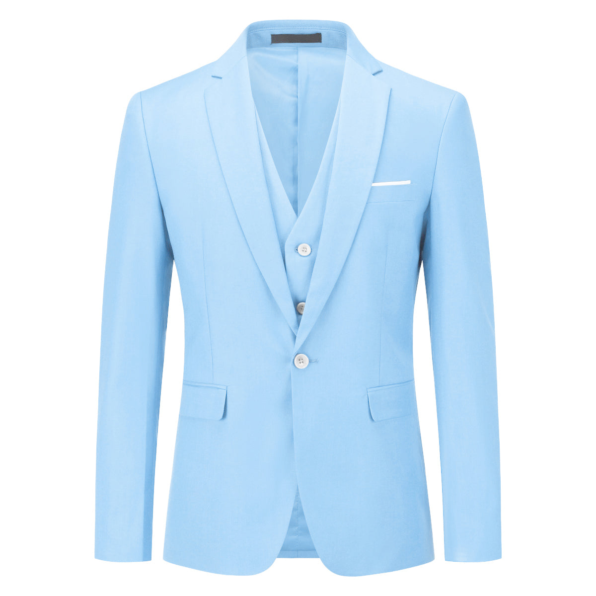 Light Blue 3-Piece Slim Fit Classic Suit