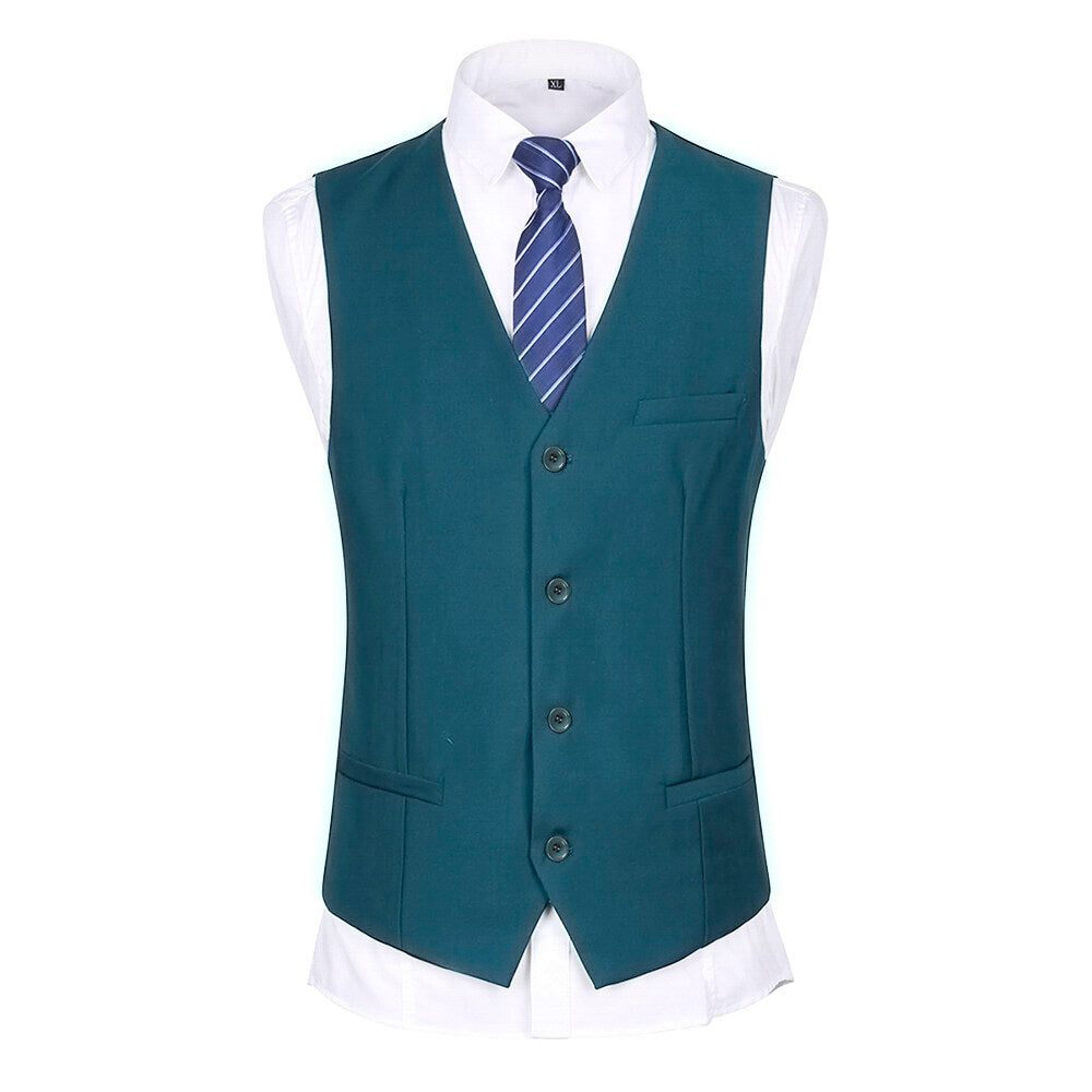 3-Piece Notched Lapel Suit SteelBlue