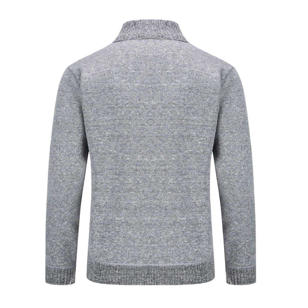 Mens Solid Color Stand Collar Long Sleeve Cardigan Grey