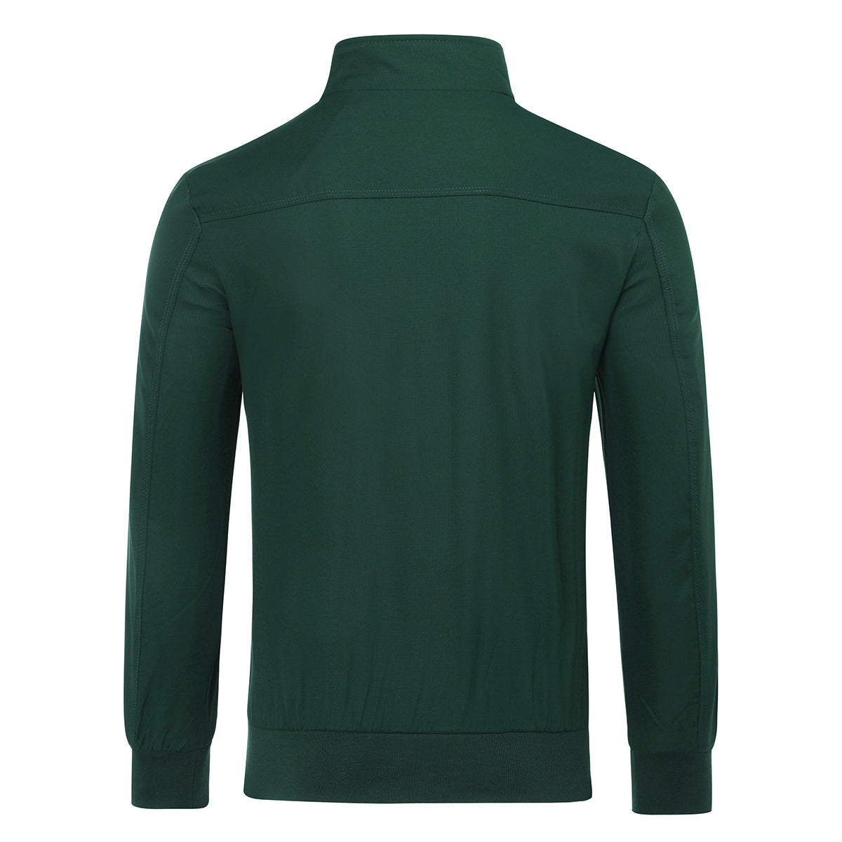 Mens Solid Stand Collar Jacket Green