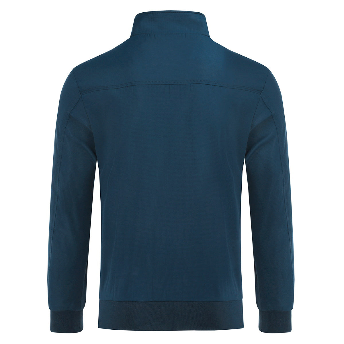 Mens Solid Stand Collar Jacket Blue