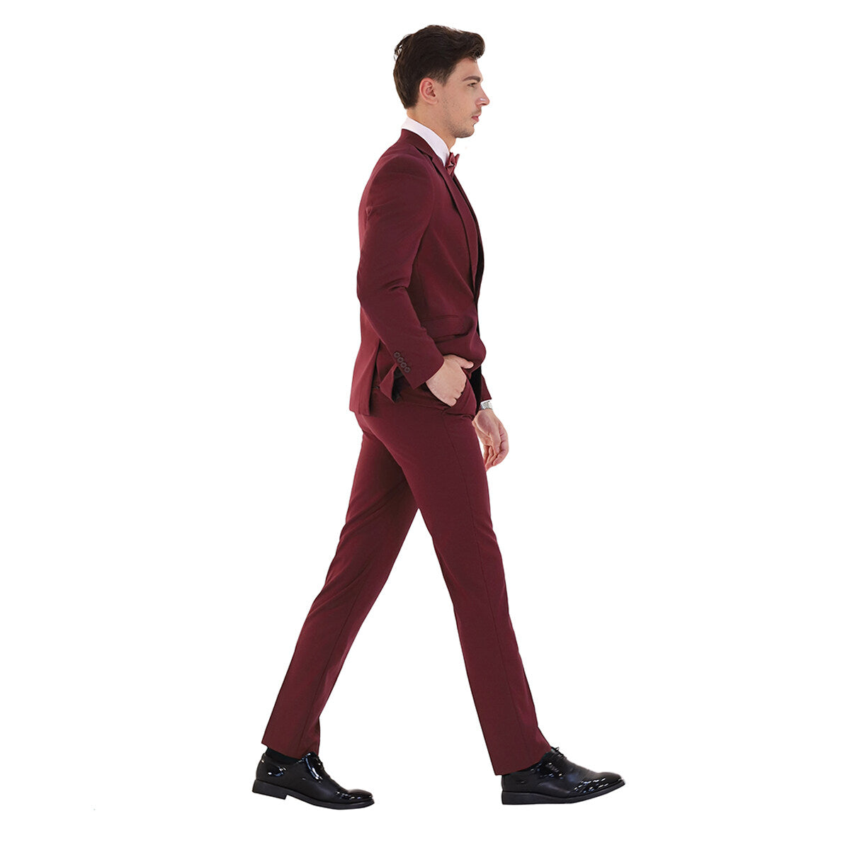 3-Piece Slim Fit Classic Maroon Suit