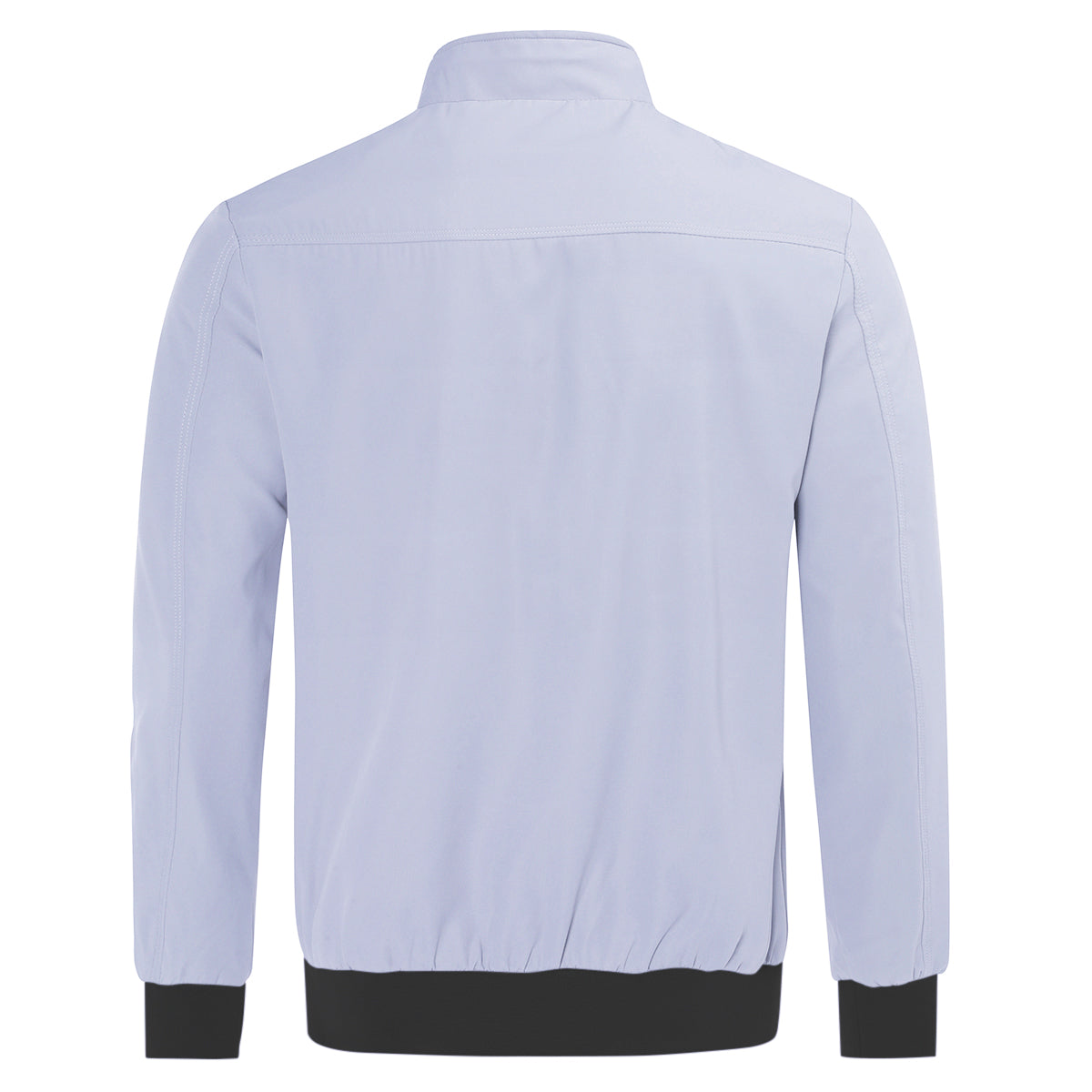 Mens Solid Stand Collar Jacket Light Grey