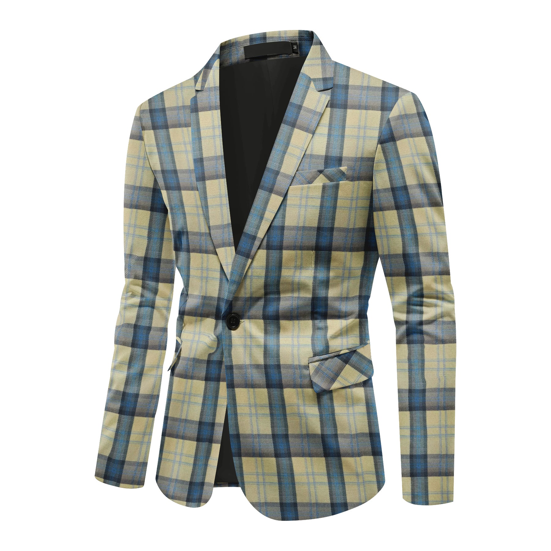 Einreihiger Blazer mit einem Knopf und Karomuster für Herren in Rosa