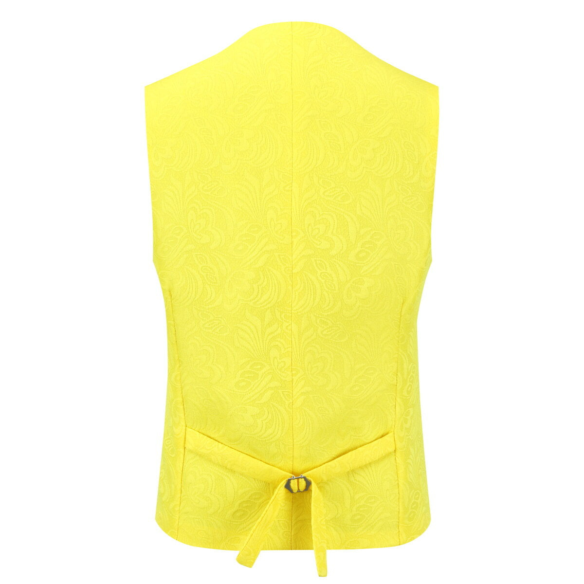 3-Piece Paisley Yellow Suit Shawl Collar Suit