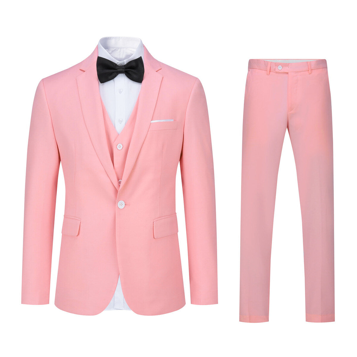 Slim Fit Pink Suit - 3-piece Classic Design 