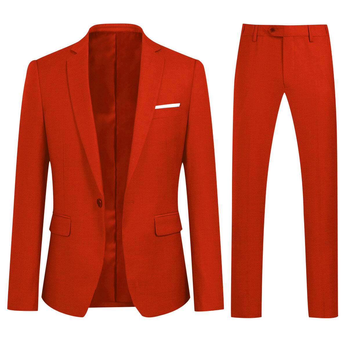 Red Slim Fit 2-Piece Minimalist Suit