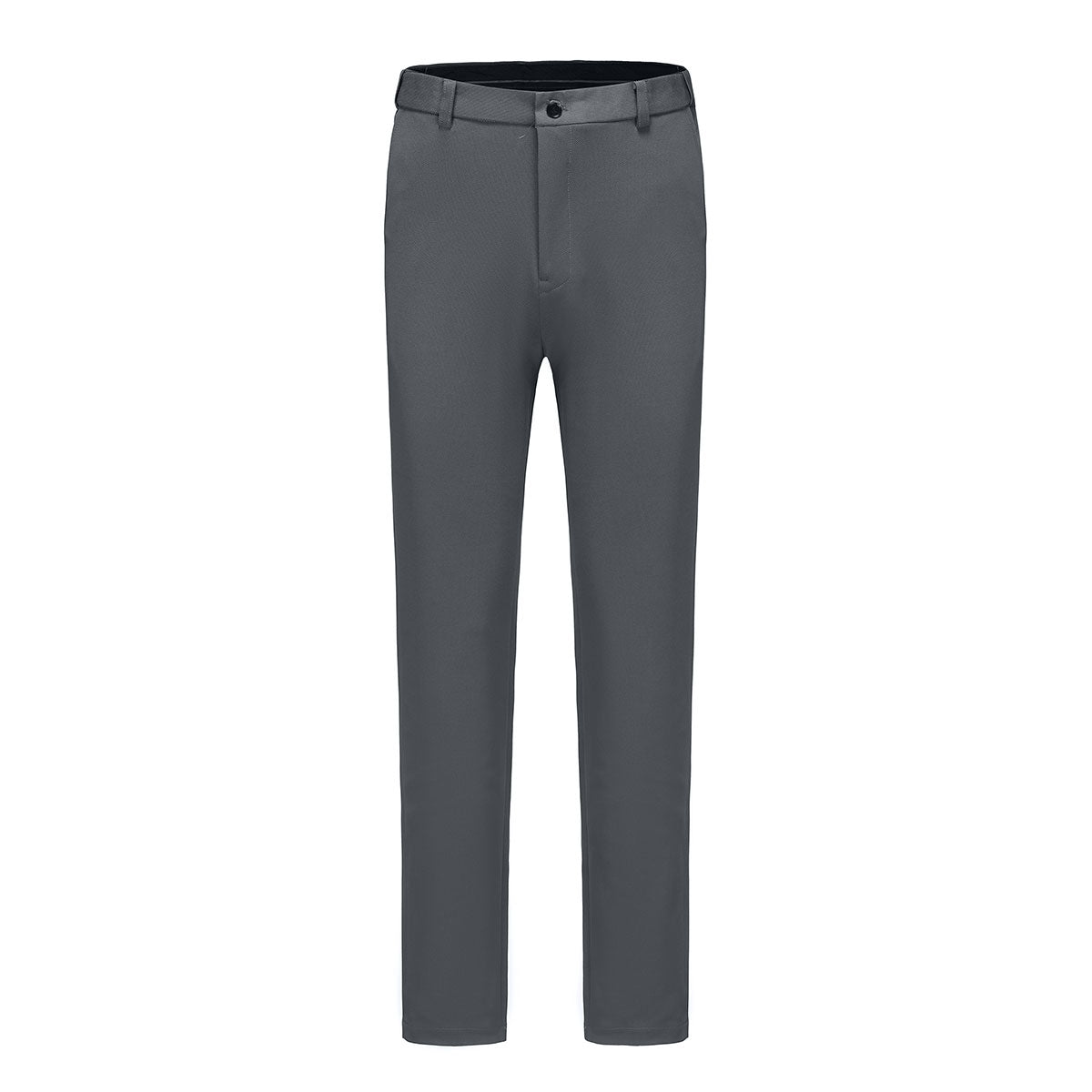 Mens Slim Solid Trousers Dress Pants Dark Grey