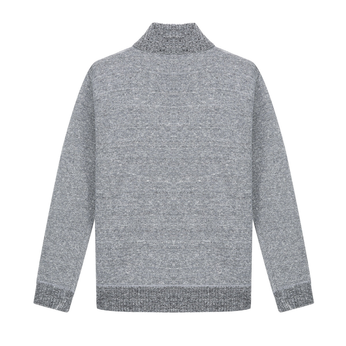 Mens Solid Color Stand Collar Long Sleeve Cardigan Grey