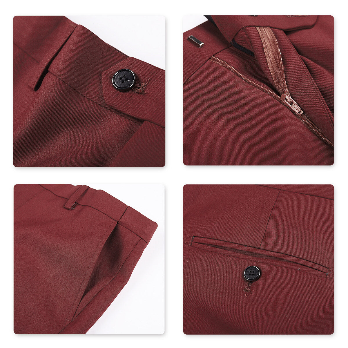 2-Piece Slim Fit Classic Maroon Suit