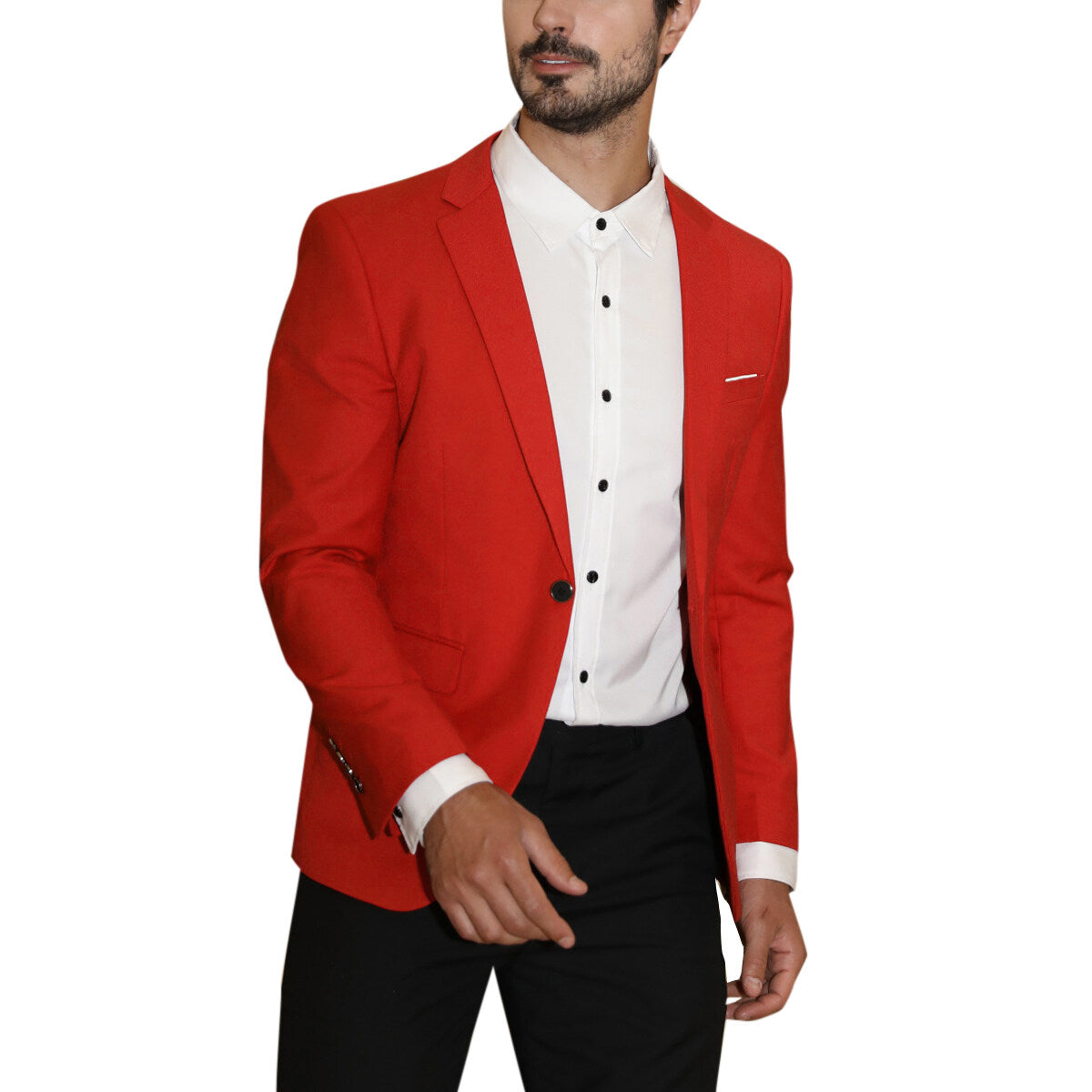 Red Slim Fit 2-Piece Minimalist Suit